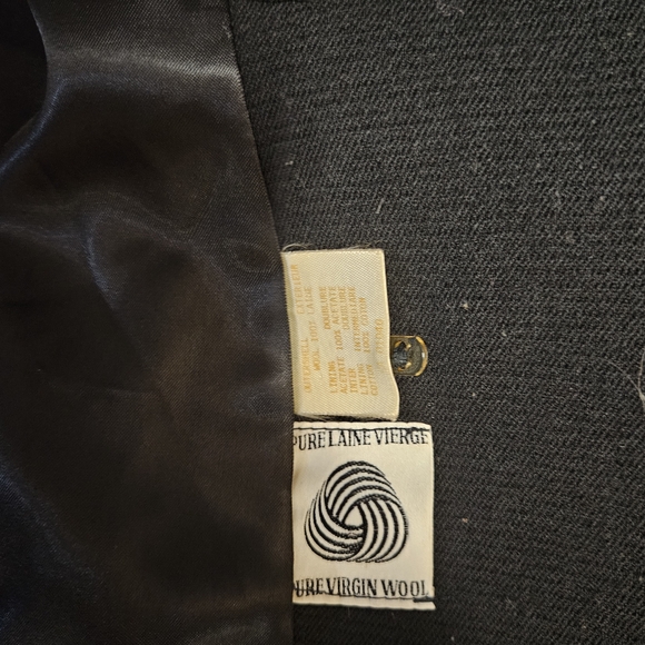 Penningtons Black Cape with Fur Collar Vintage Pure Virgin Wool Very Warm Heavy - Picture 10 of 11